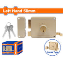 Cerradura de sobreponer para puertas metalicas. Cilindro Suelto Lado Izquierdo de 50mm. Incluye 3 llaves.