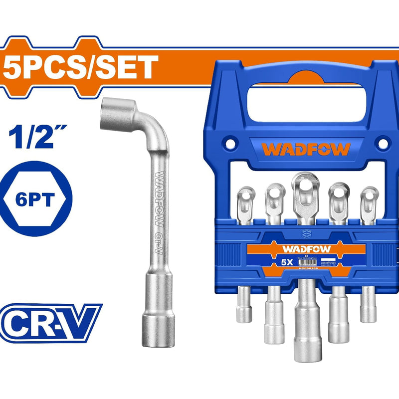 Llaves en L para sockets 1/2" de 5 piezas. Cr-V. Acero Industrial. Tratamiento térmico. (Juego)