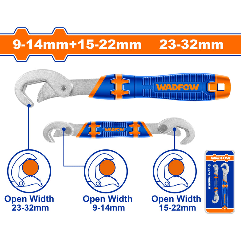 Llaves Inglesa Pico De Loro Doble boca 9-14mm, 15-22mm Boca simple 23-32mm Set de 2 Piezas.