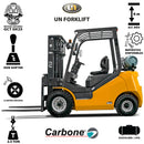 Montacargas Gasolina 2.5 Toneladas Torre de 6mts de altura. Llantas sólidas y Side Shifter. UN FORKLIFT