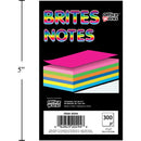 300 hojas de 3x5 " Ruled Brites Notes, 5 colores, a granel (HZ)