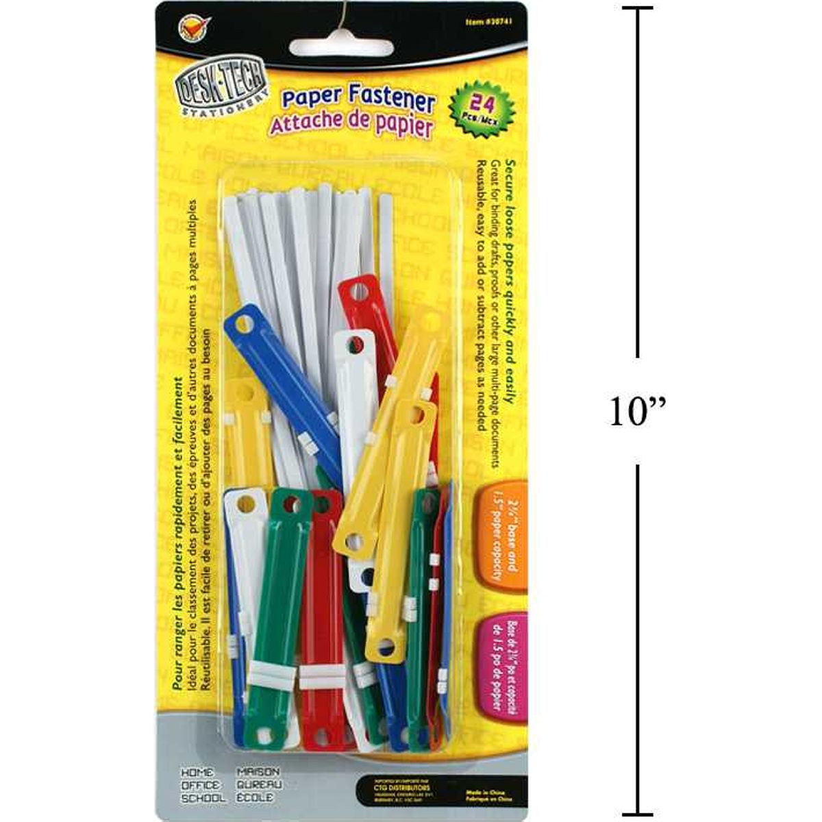 Sujetadores ganchos de papel Desk Tech para carpetas, 24 pieza