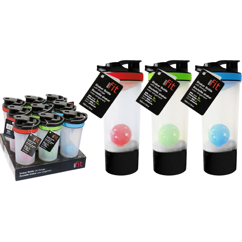 Botella termo de batidos de proteinas de 700 ml (1 Pza) (colores variados al azar)