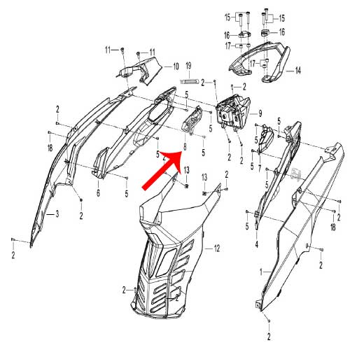 Direccional trasera derecha (K-BLADE125)