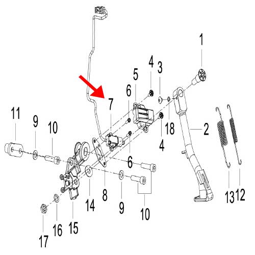 Interruptor de caballete lateral (752S)