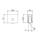 Rueda metalica fija de 15 mm. Para vitrinas y exhibiciones.