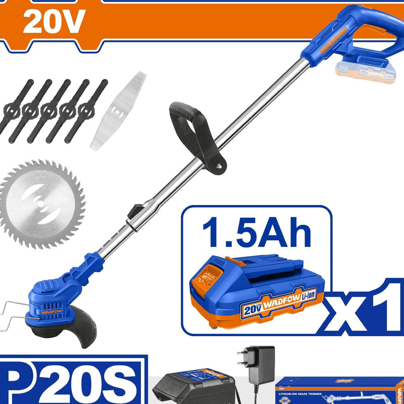 Desmalezadora de Hierba Inalámbrica 20V. Velocidad sin carga:8500/min. Incluye batería y cargador.