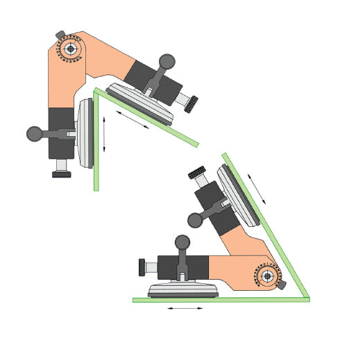 Herramienta de montaje de vidrio multiangular entre 40°-300°