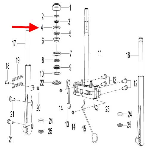 Guia superior de rodamiento (K-BLADE125)