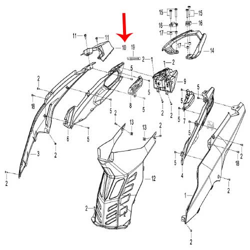 Covertor trasero (K-BLADE125)