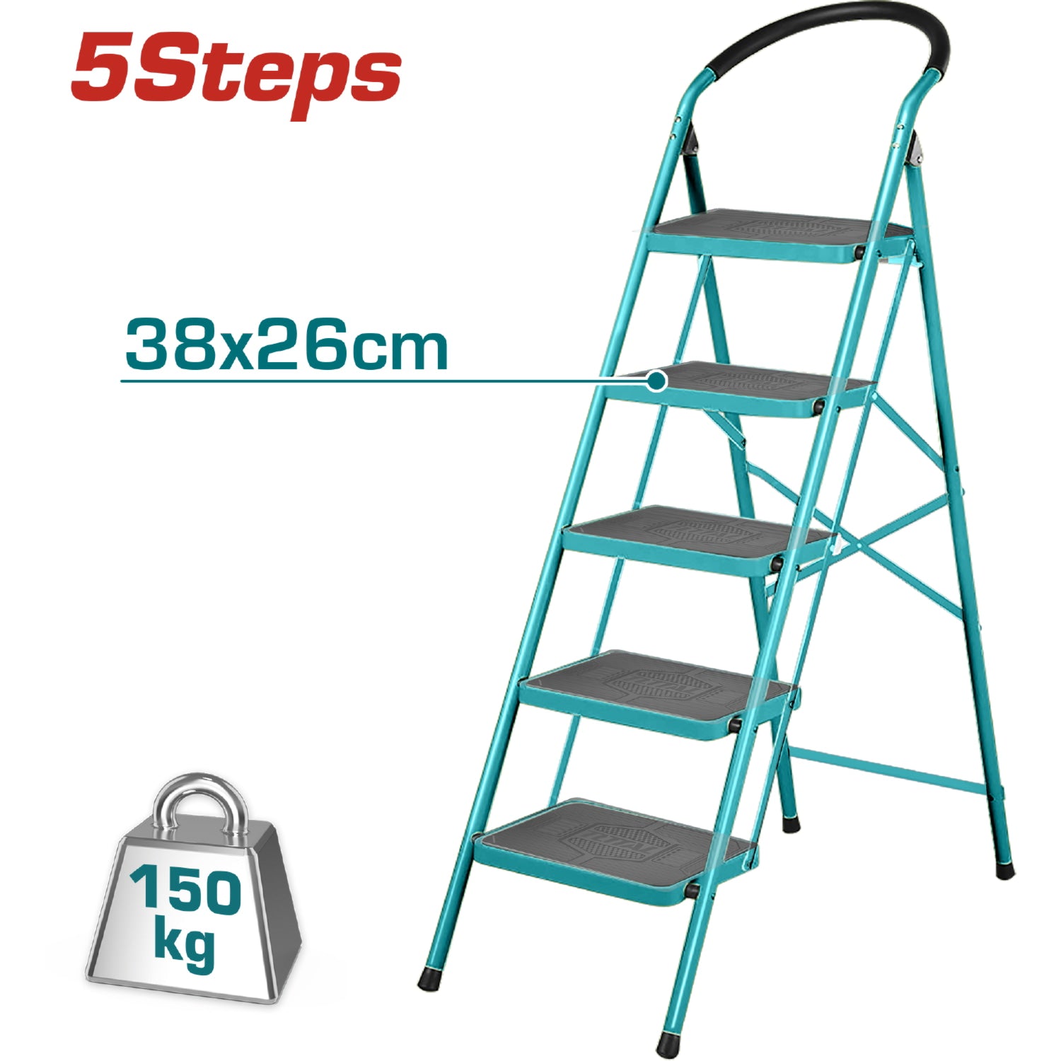 Escalera de 5 peldaños metálica  TOTAL TOOLS