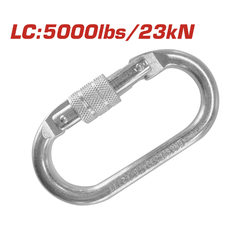 Mosquetón de acero con cierre S para Arnés. Ancho:60 mm. Long: 110mm LC:5000lbs/23kN