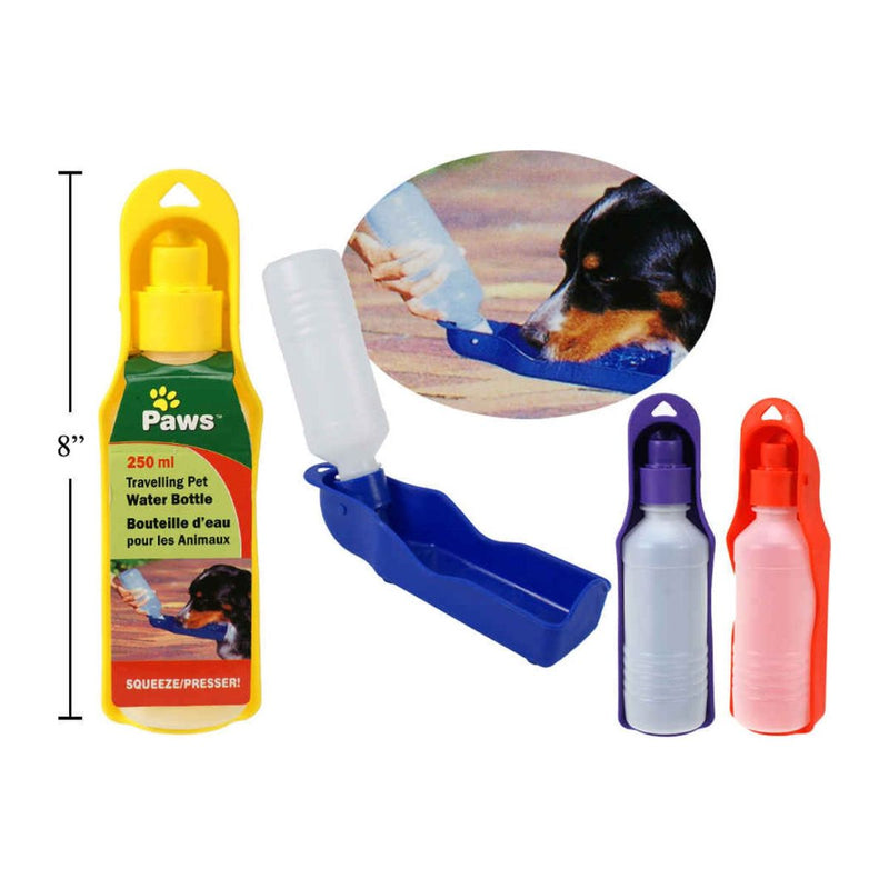 Botella de agua para mascotas itinerante de 250 ml (Viene en colores variados al azar)  (1pza)