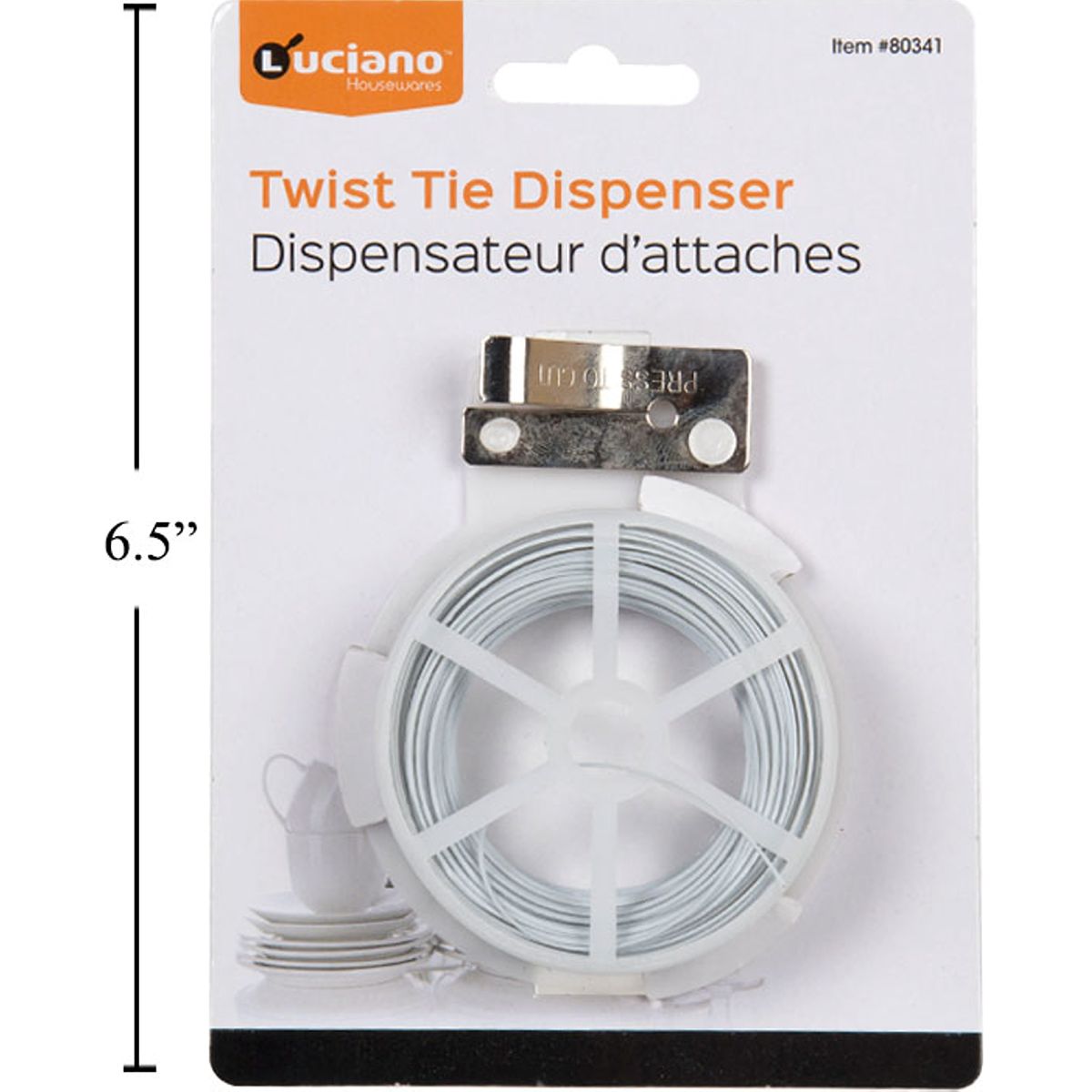 Dispensador giratorio de lazo de alambre de amarre para cocina Luciano de 66 pies, t.o.c.