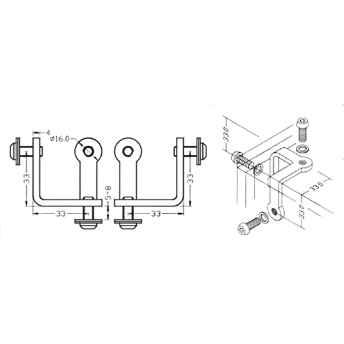 Conector de vitrinas de 3 vias.
