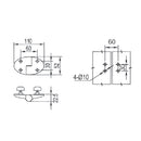Par bisagras derechas SS304  Satinado.