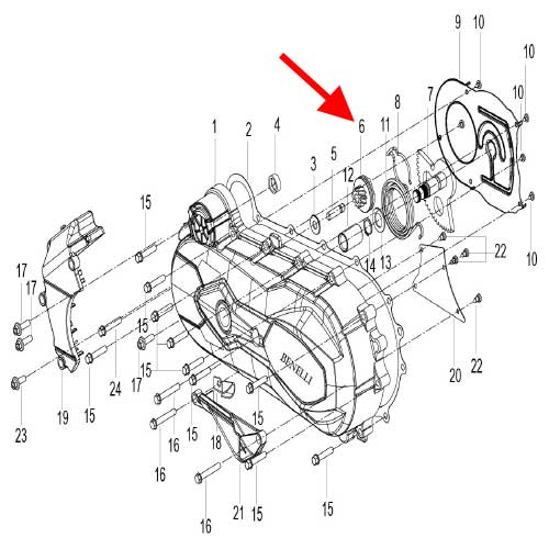 Engranaje de patada secundario (K-BLADE125)