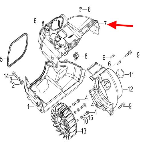 Covertor superior de caja de aire (K-BLADE125)