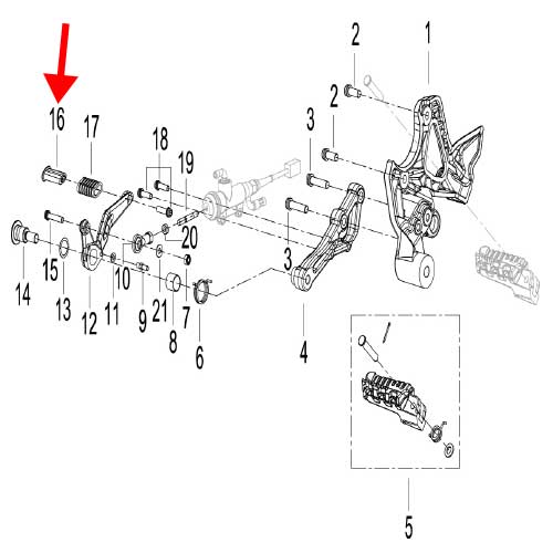 Pedal de freno trasero (752S)