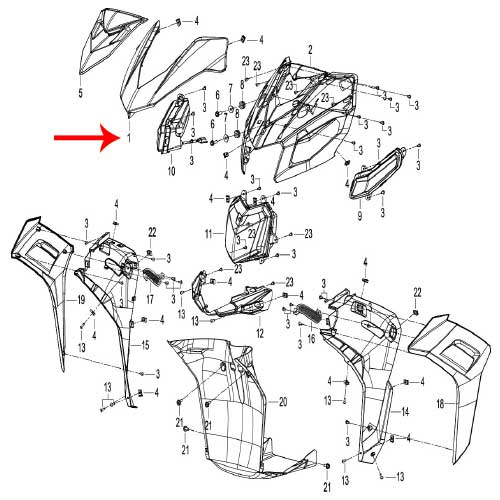 Frontal azul con calcomania (K-BLADE125)