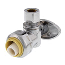 Llave de ángulo de 1/2" x 3/8" con mango giratorio de 1/4" compress conector rapido Push-On