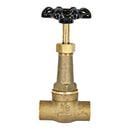 Llave de paso de compuerta larga lisa de 1/2" bronce