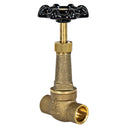 Llave de paso de compuerta larga lisa de 1/2" bronce