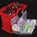 Caja almacenamiento roja para accesorios de pesca