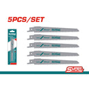 Hojas Sierra Sable Reciproca para Madera. 6 dientes por pulgada. Set de 5 hojas.