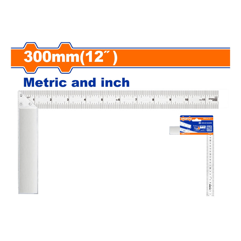 Escuadra Angulo Recto 90º de 12" Acero Inoxidable para Ebanista. Angulo Cuadrado.