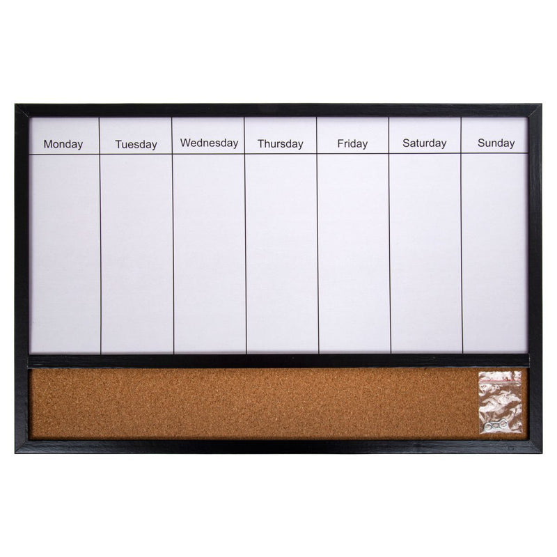 Planificador de Pizarra y tablero de corcho combinado semanal 16 "x 24"