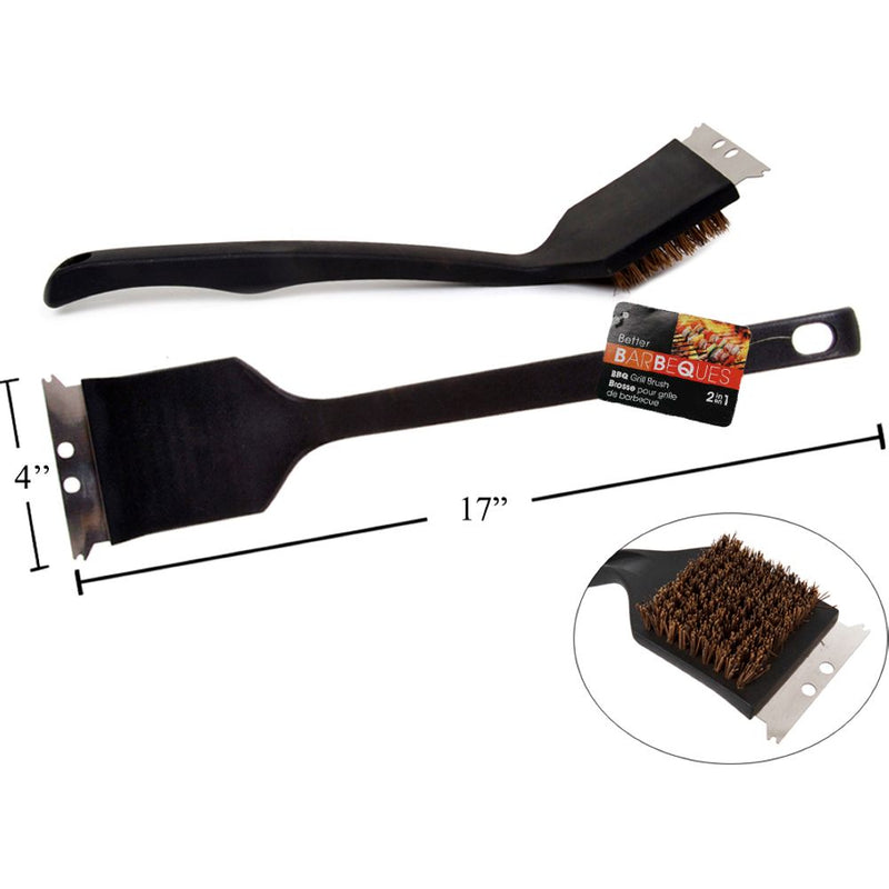 BBQ 17 "x3.5" Cepillo para parrilla Palmyra con raspador