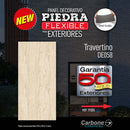 Piedra Flexible Travertino panel 570 x 270 mm (2.5 - 3.3mm) 30 Pc/ box (4.62m2)