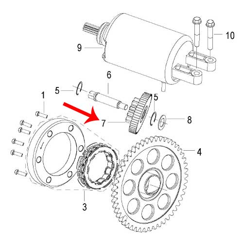 Embrague del motor de arranque (ZAFFERANO250)
