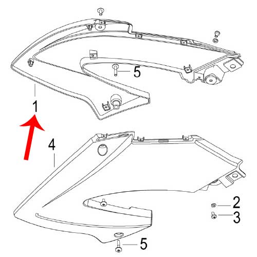 Covertor delantero lateral derecho amarillo con calcomanias (TX200)