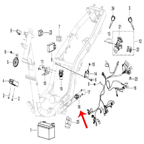 Interruptor de caballete lateral (K-BLADE125)