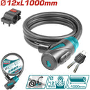 Cadena de seguridad para bicicleta de 12 x 1000mm. PVC. Incluye porta candado y dos llaves.