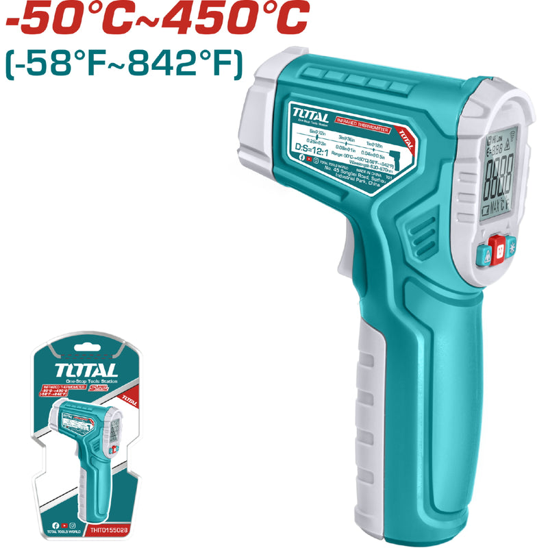 Termometro digital. Rango de Temperatura: -50°C a 450°C (-58°F a 842°F). Pantalla a color.