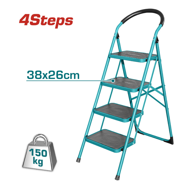 Escalera de 4 peldaños metálica  TOTAL TOOLS