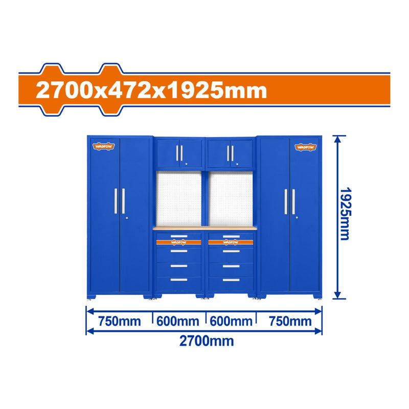 Armario Gabinete para Herramientas. 2700x472x1925mm. 6 piezas. Ideal en taller o bodega.