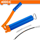 Pistola de Engrase 400cc  Presión:4500-7000 psi. Incluye: 1 manguera y 1 pico metálico.