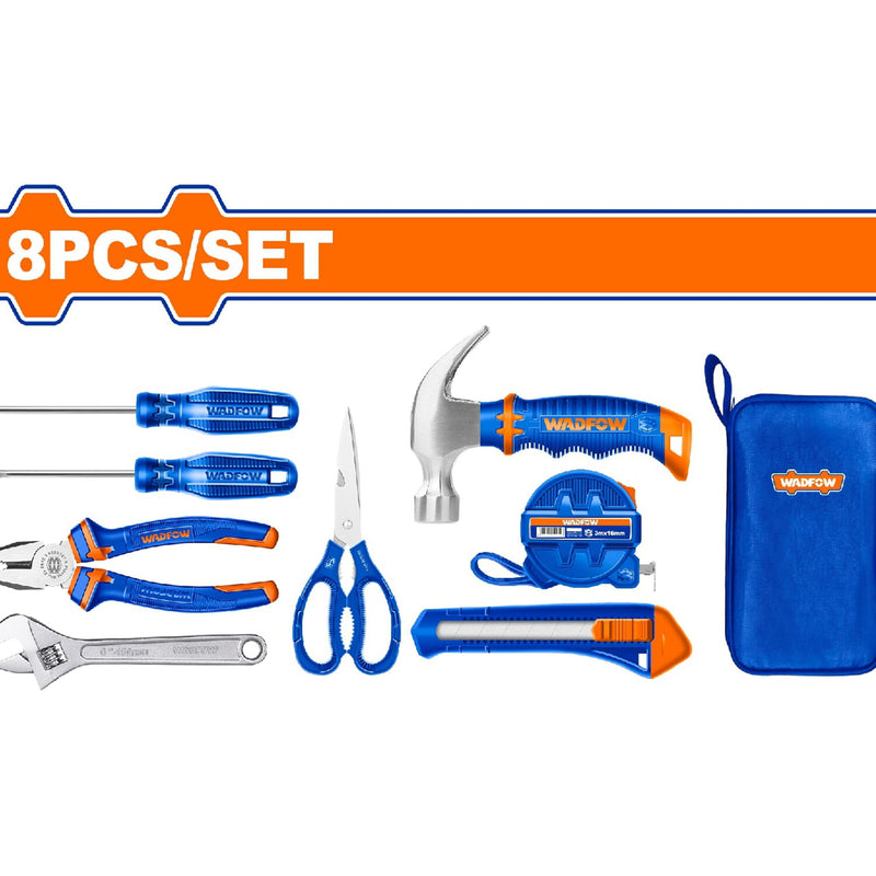 Herramientas Manuales 8 pzs.(Tijera,Exacto,mini martillo,alicate, destornilladores, cinta) (Juego)