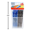 Bolígrafo retráctil, 8 pzs., Azul y Negro, PB