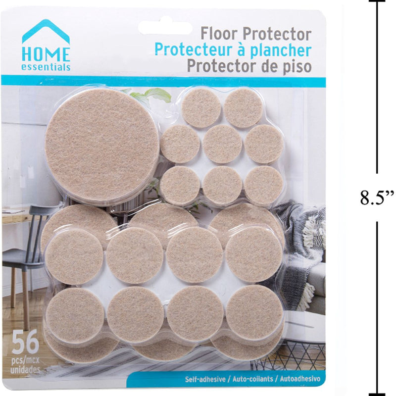 Protectores de piso para muebles en surtido de 56 piezas autoadhesivos