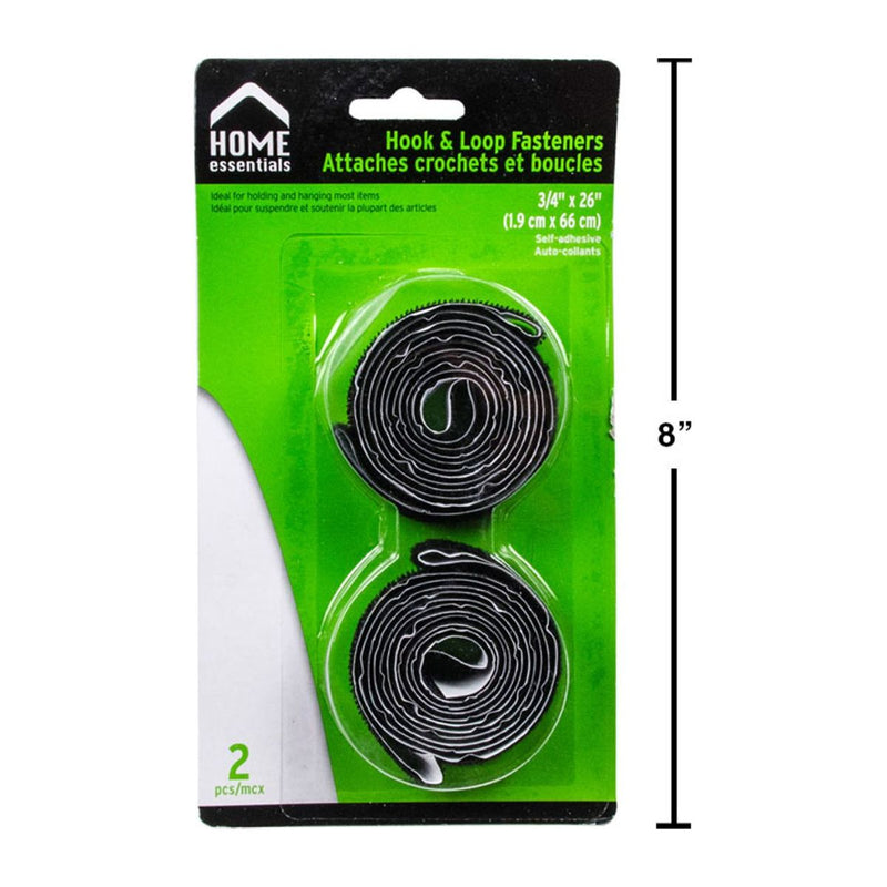 Sujetadores cierre magico velcro de 26 "L, 2 piezas, autoadhesivos, Negros