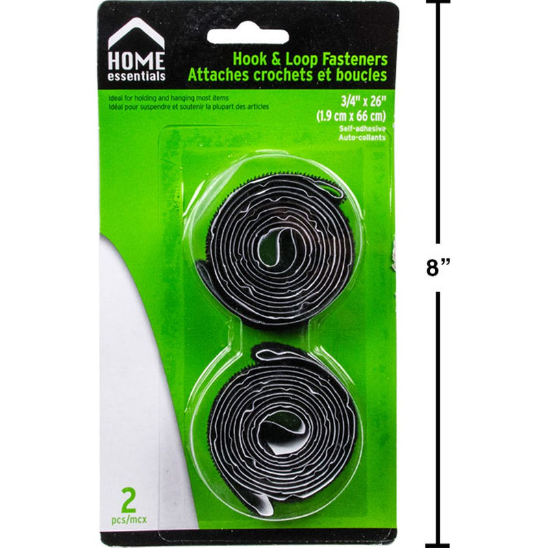 Sujetadores cierre magico velcro de 26 "L, 2 piezas, autoadhesivos, Negros