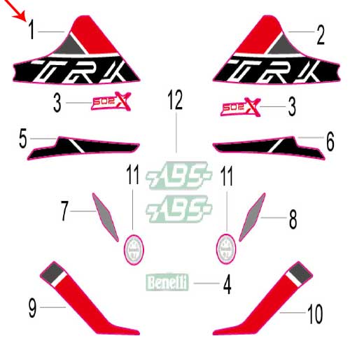 Calcomania TRK del penal de proteccion derelantero derecho (TRK502X)