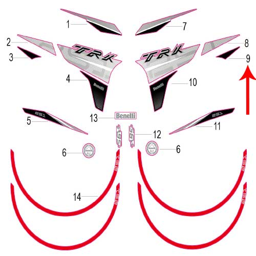 Calcomania II del covertor izquierdo del tanque de combustible (TRK251)