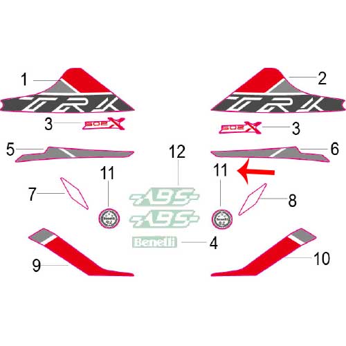 Calcomania Benelli (TRK502X / 752S)