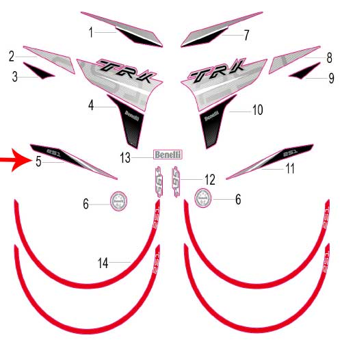 Calcomania derecha del covertor trasero (TRK251)
